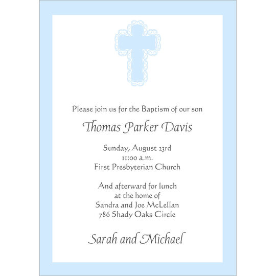 Blue Baptism Invitations